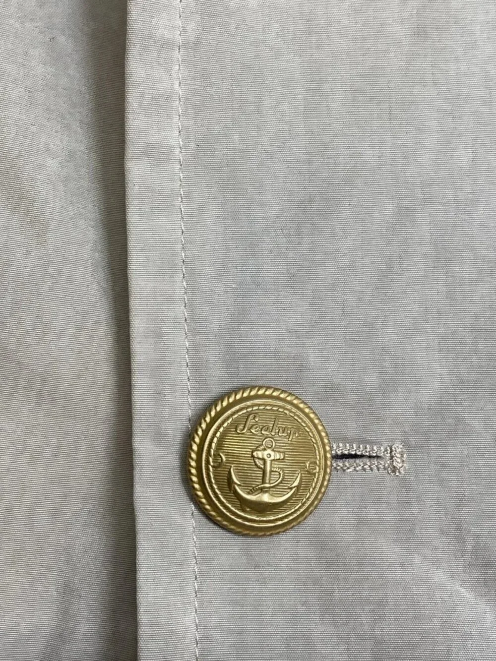Sealup Mens Coat Beige Size XXL Genova Double Breasted Peacoat Goldtone Buttons